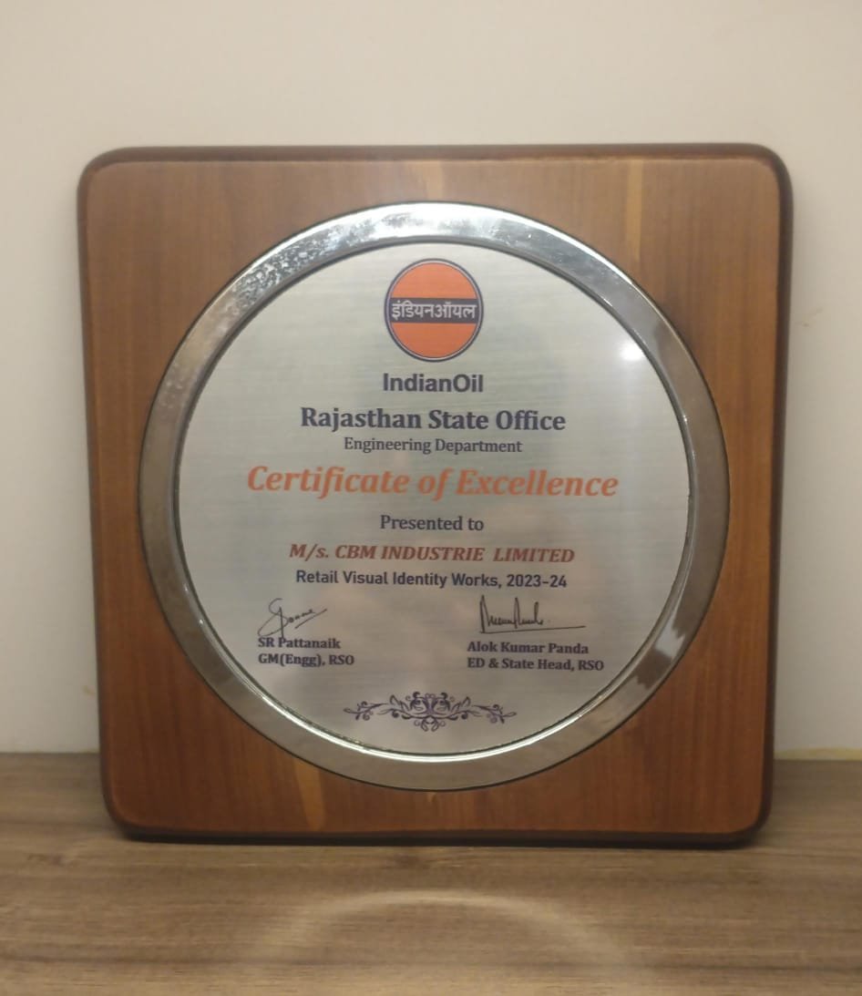 IOCL RSO Certificate of excellence 2023-24